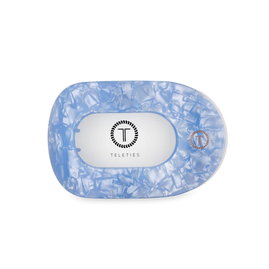 TELETIES - Medium Flat Round Hair Clip - Lagoon