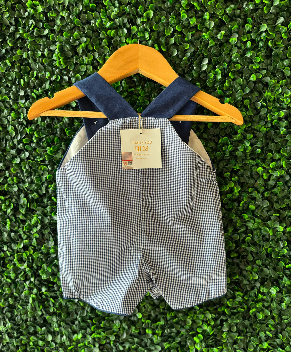 Because Kids - Boys Gingham Smocked Jon Jon