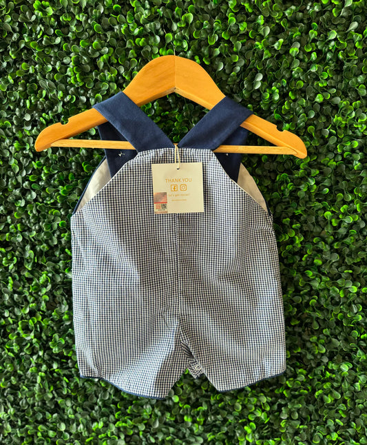 Because Kids - Boys Gingham Smocked Jon Jon