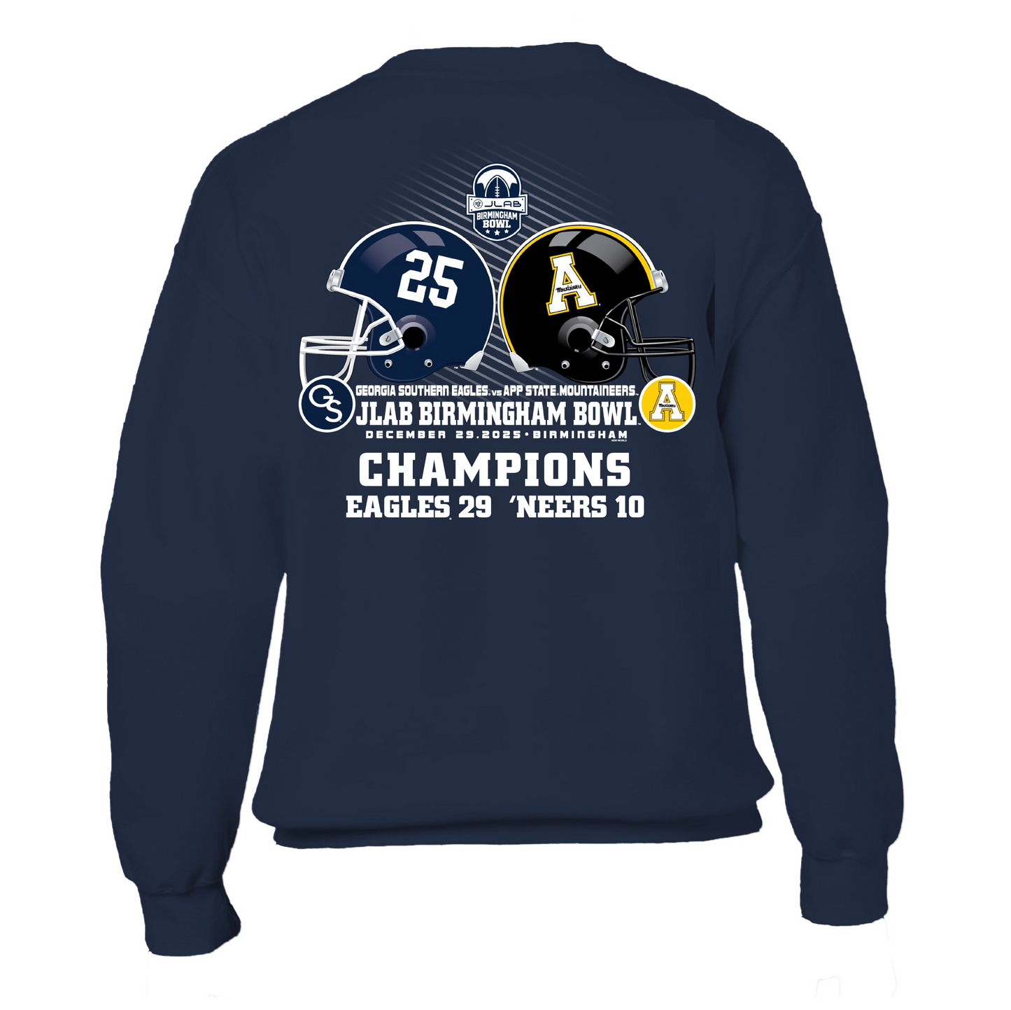 *SALE* 2025 BIRMINGHAM BOWL - Dueling Helmets Sweatshirt - WITH SCORE!