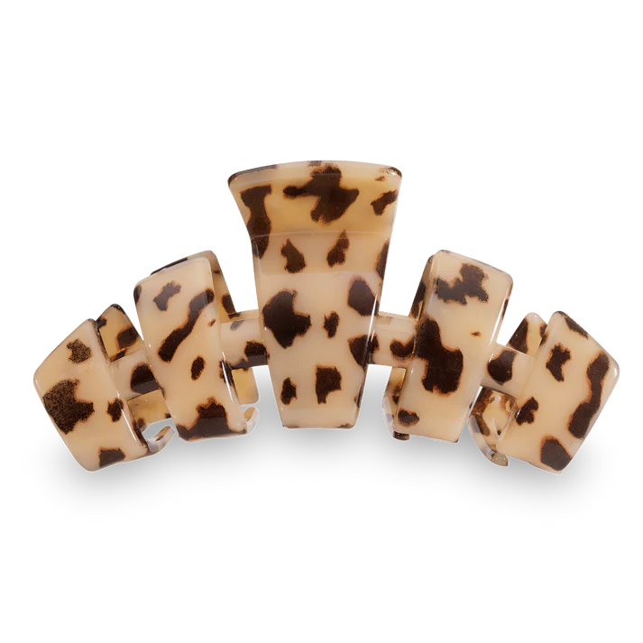 TELETIES - Large Classic Hair Clip - Blonde Tortoise Shell