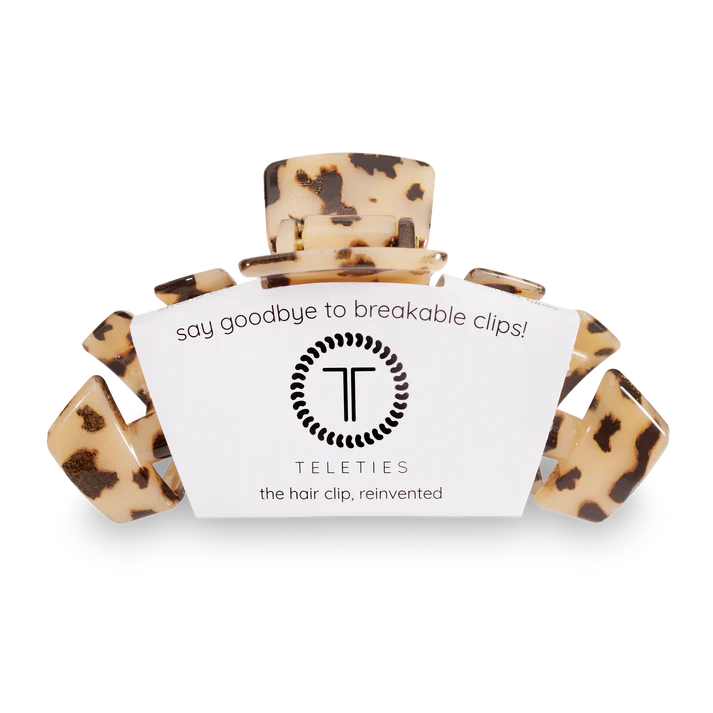 TELETIES - Large Classic Hair Clip - Blonde Tortoise Shell