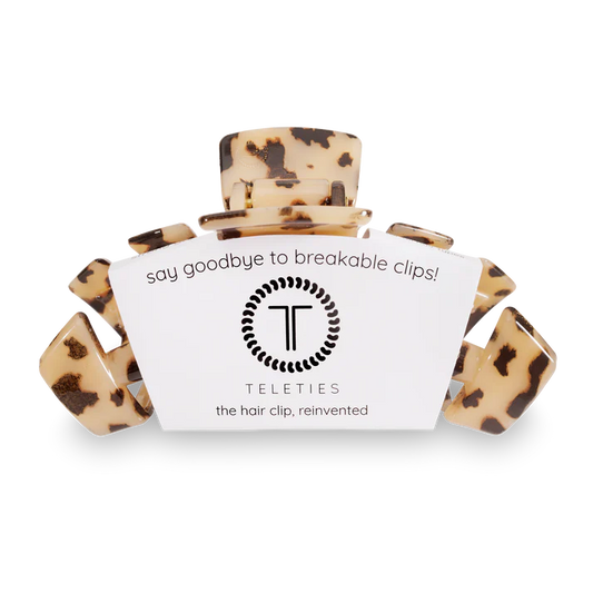 TELETIES - Large Classic Hair Clip - Blonde Tortoise Shell