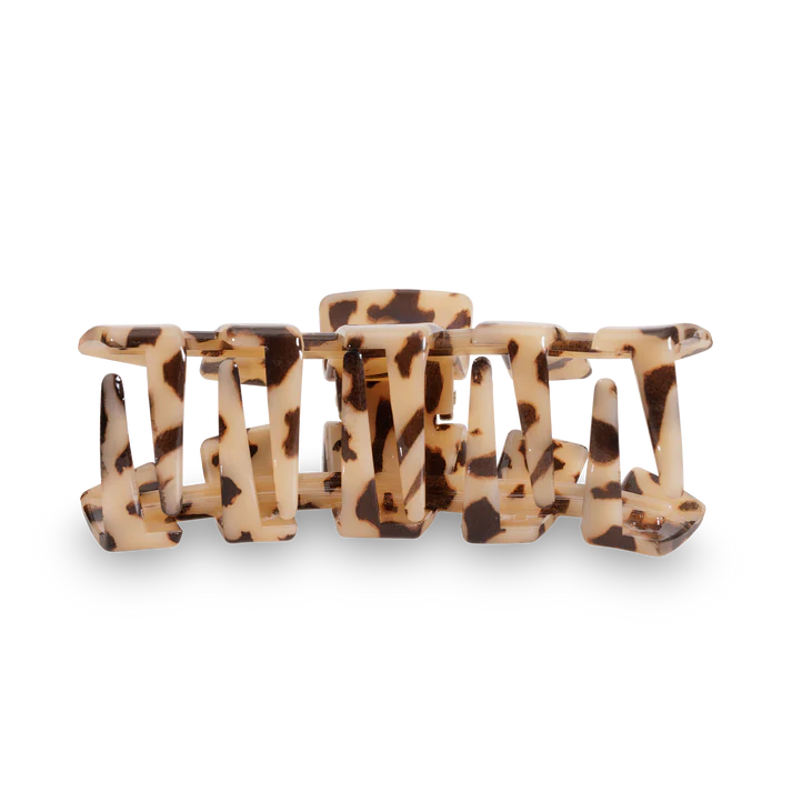 TELETIES - Large Classic Hair Clip - Blonde Tortoise Shell