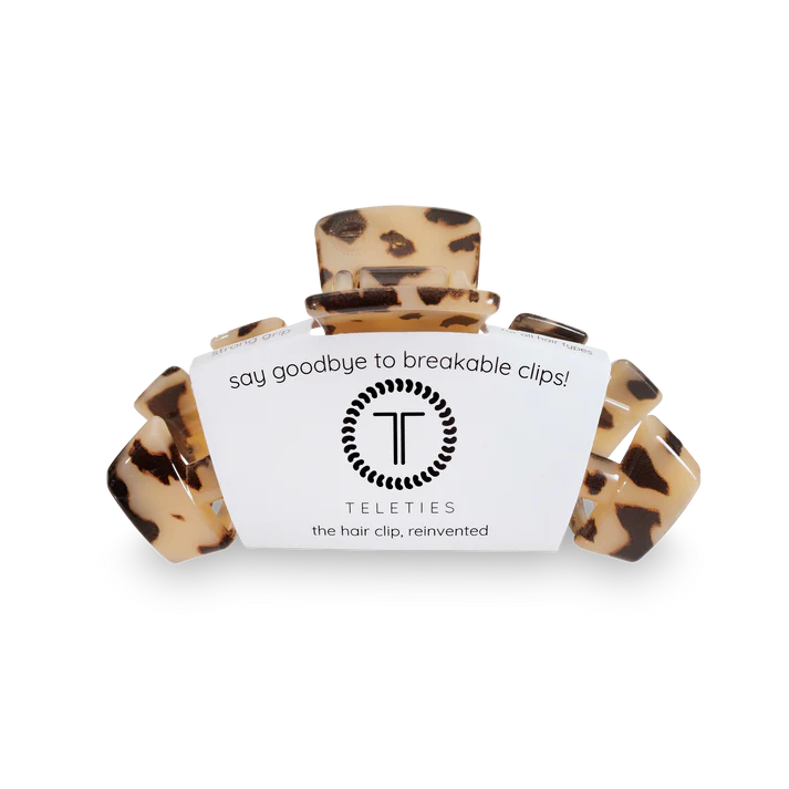TELETIES - Medium Classic Hair Clip - Blonde Tortoise