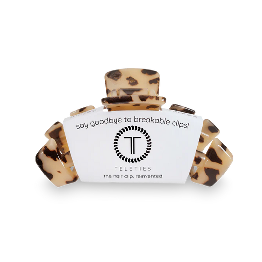 TELETIES - Medium Classic Hair Clip - Blonde Tortoise