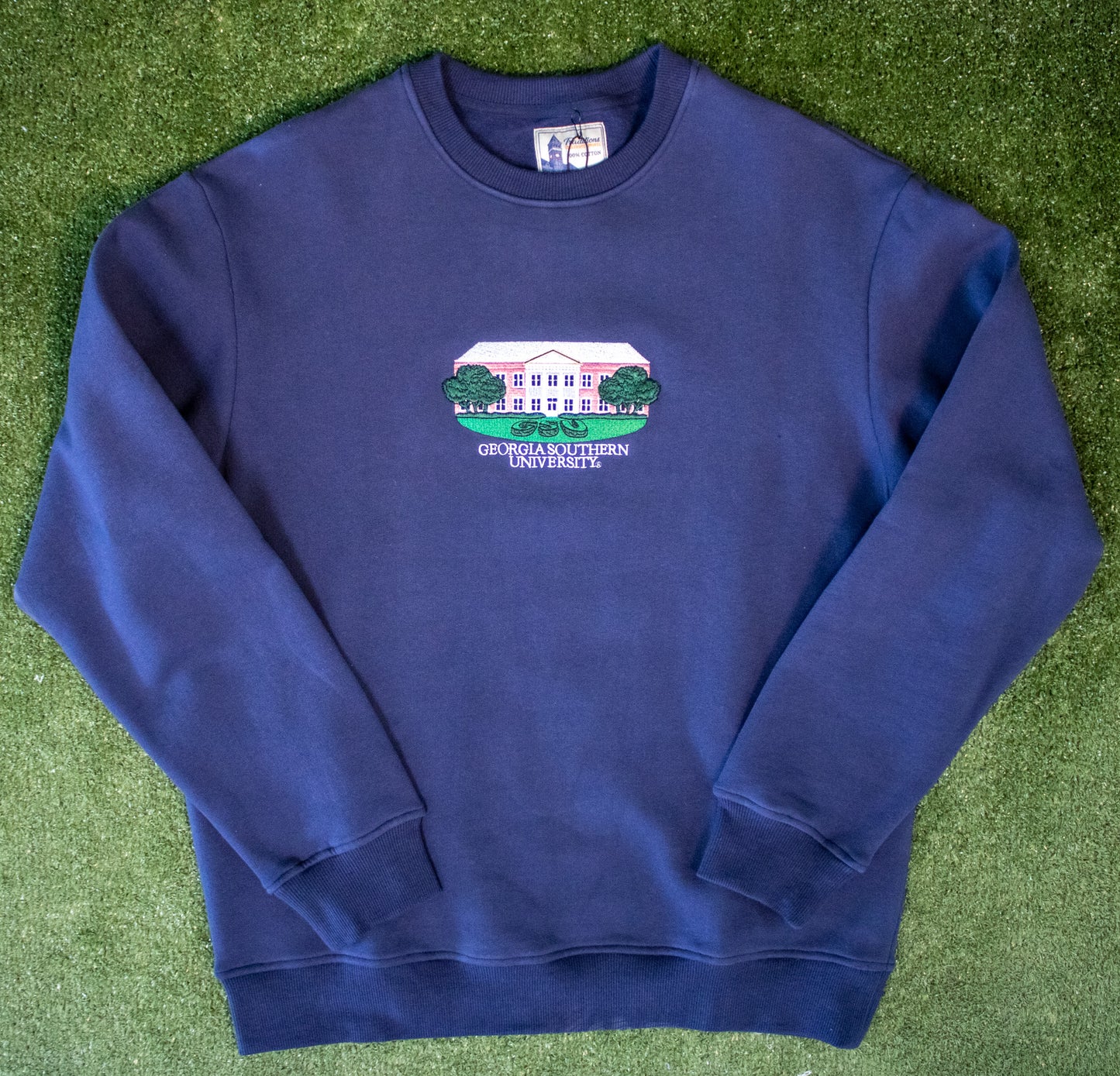 COLLEGE TRADITIONS - Sweetheart Circle Crew Sweatshirt - NAVY