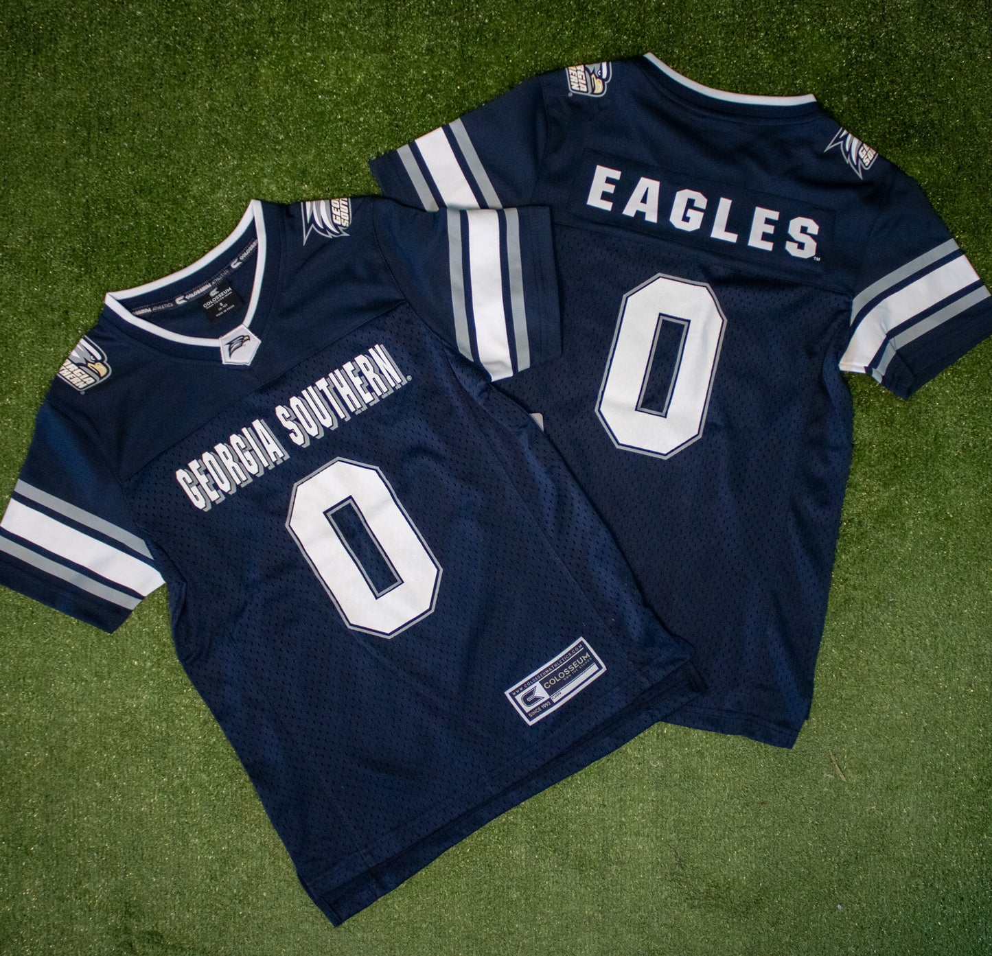 YOUTH NAVY BLUE Replica Home Jersey - Striped Sleeves by Colosseum