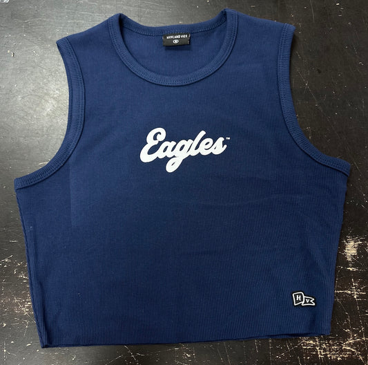 HYPE AND VICE - Women's Cutoff Tank - NAVY