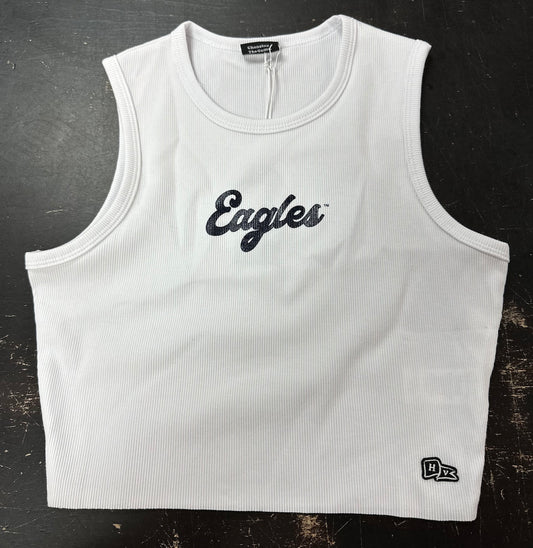 HYPE AND VICE - Women's Cutoff Tank - WHITE
