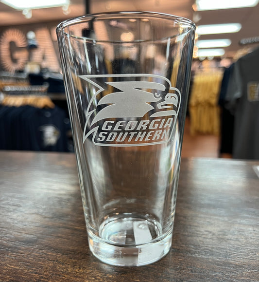 Athletic Eagle Logo - Heavy Etched Pint Glass