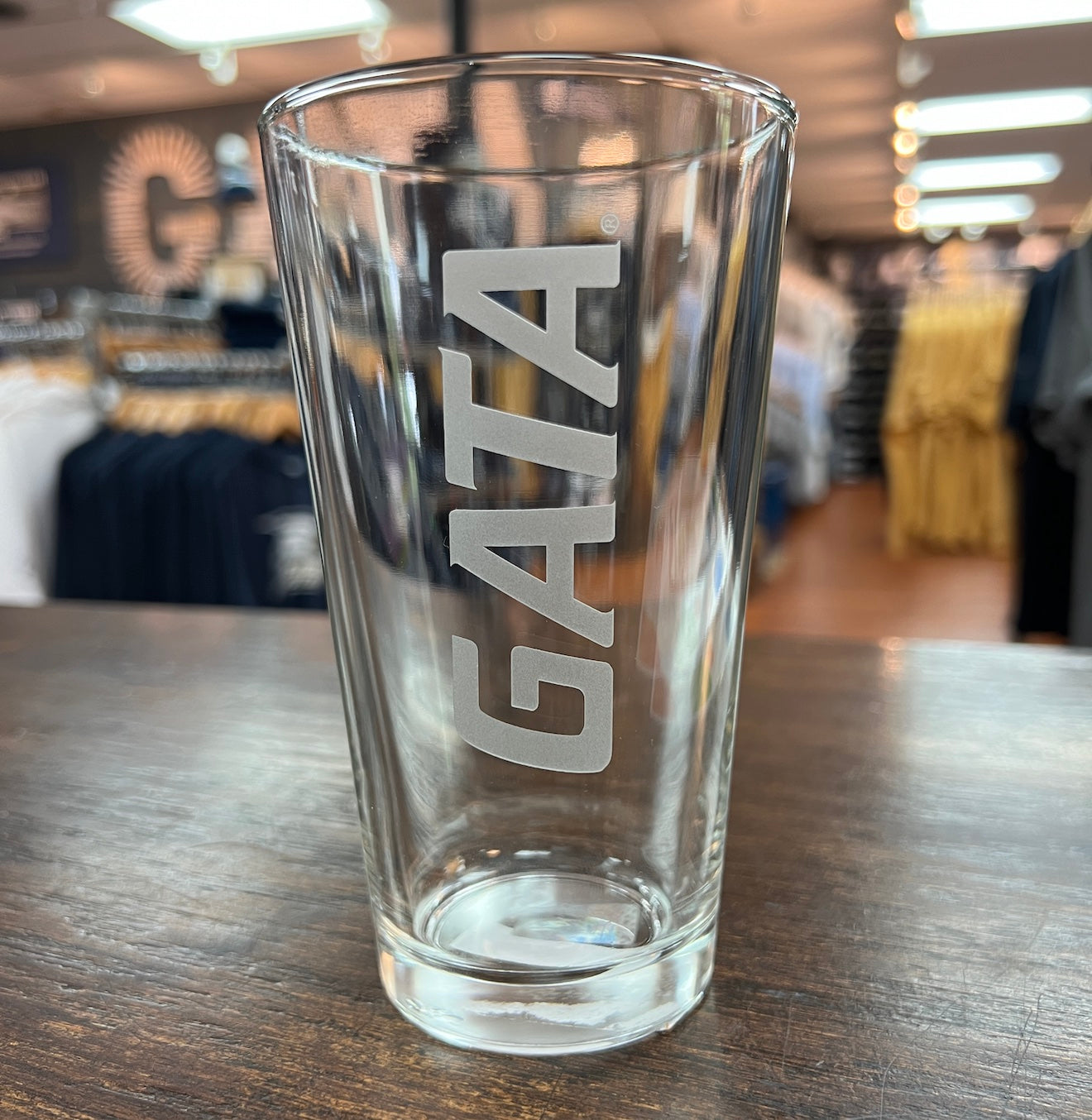 GATA Logo - Heavy Etched Pint Glass