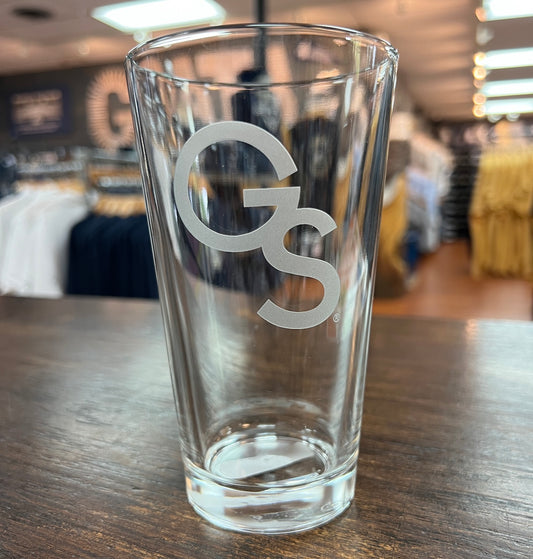 Interlocking GS Logo - Heavy Etched Pint Glass