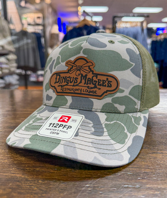 Richardson 112 - Dingus MaGees Leather Patch - Mossy Oak® Marsh Duck Camo Trucker