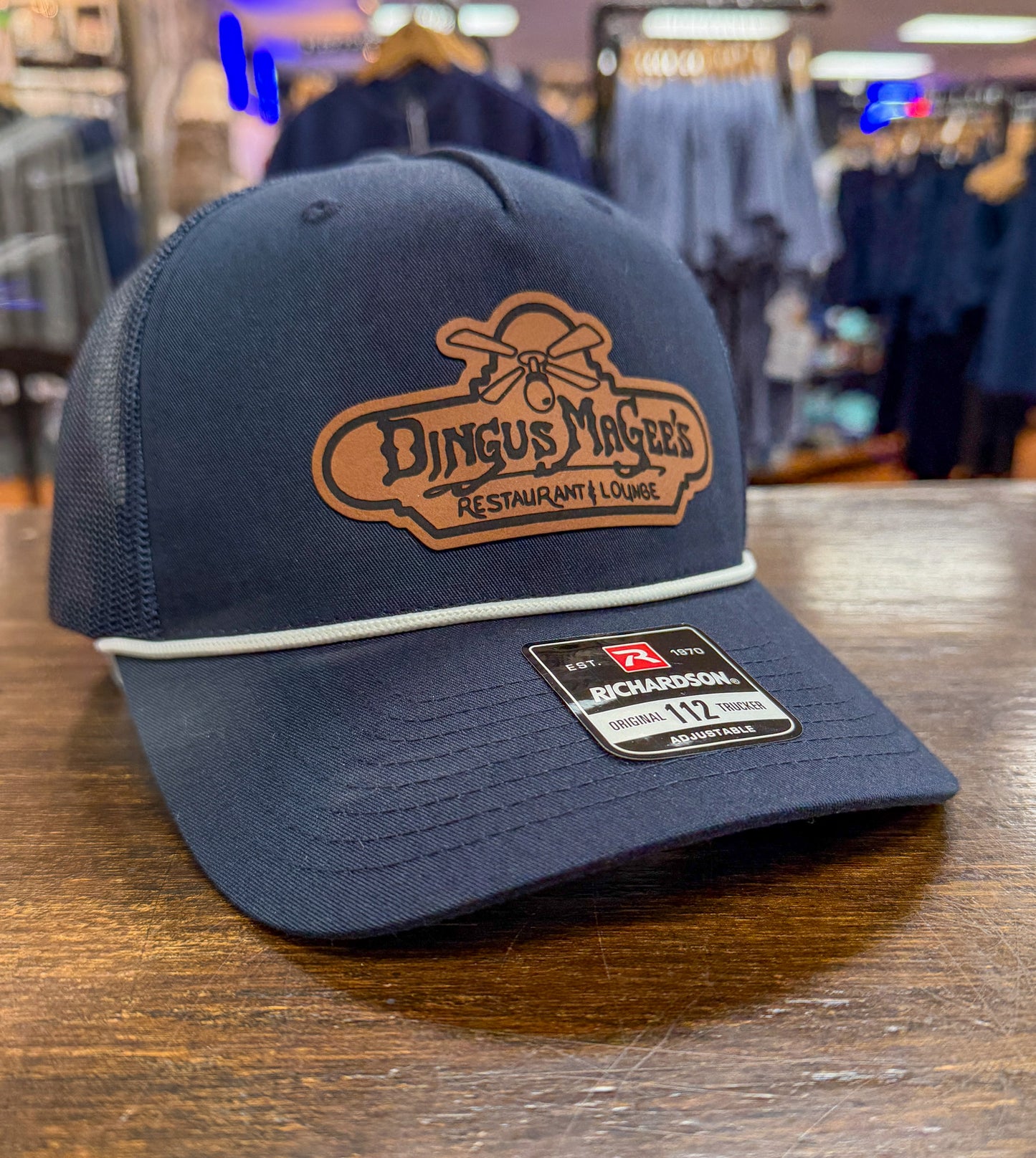 Richardson 112 - Dingus MaGees Leather Patch - Navy Rope Trucker