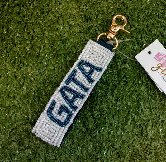 Dual Sided GATA Beaded Bag Charm