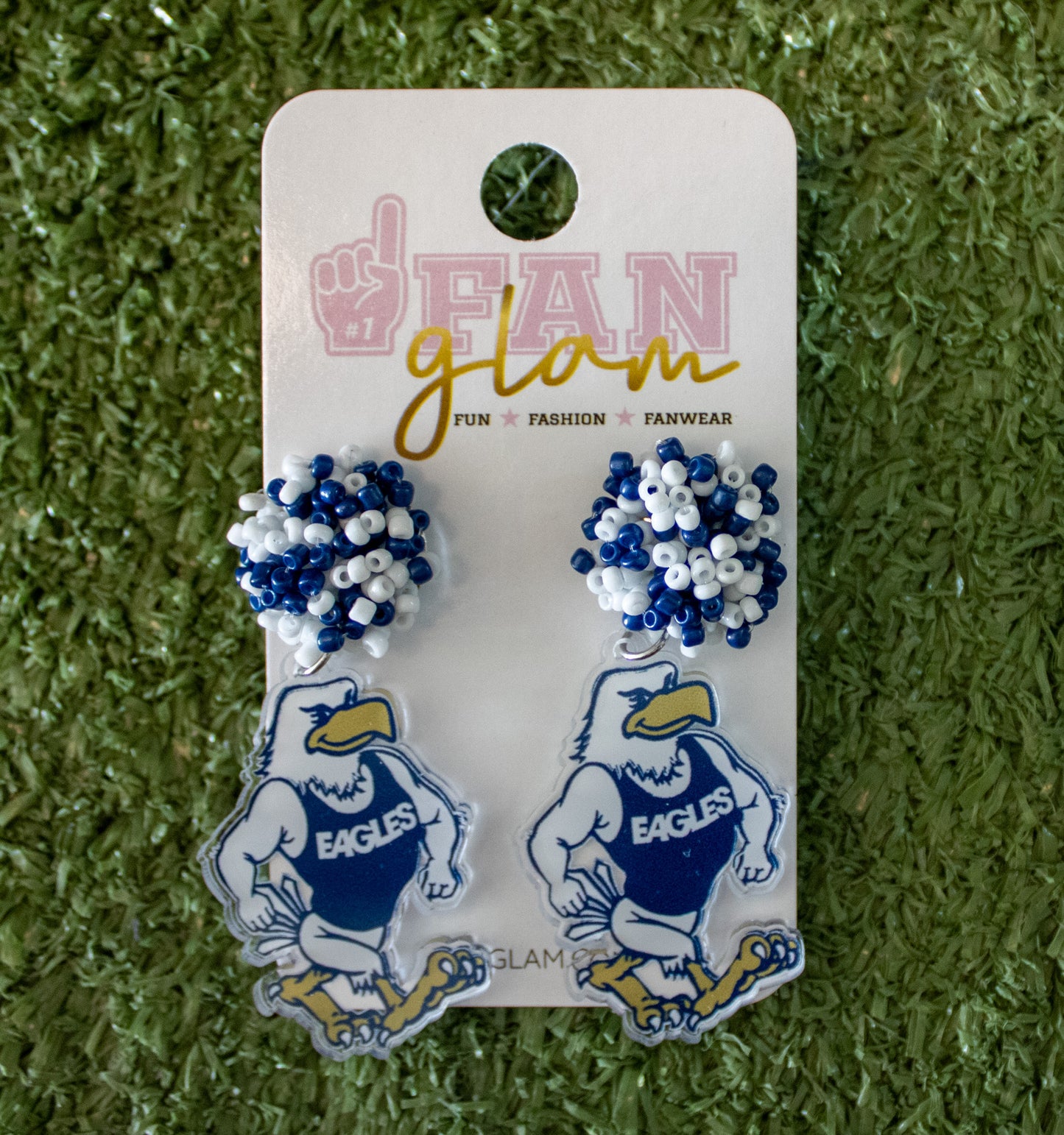 Strutter Beaded Topper Acrylic Earrings by Fan Glam