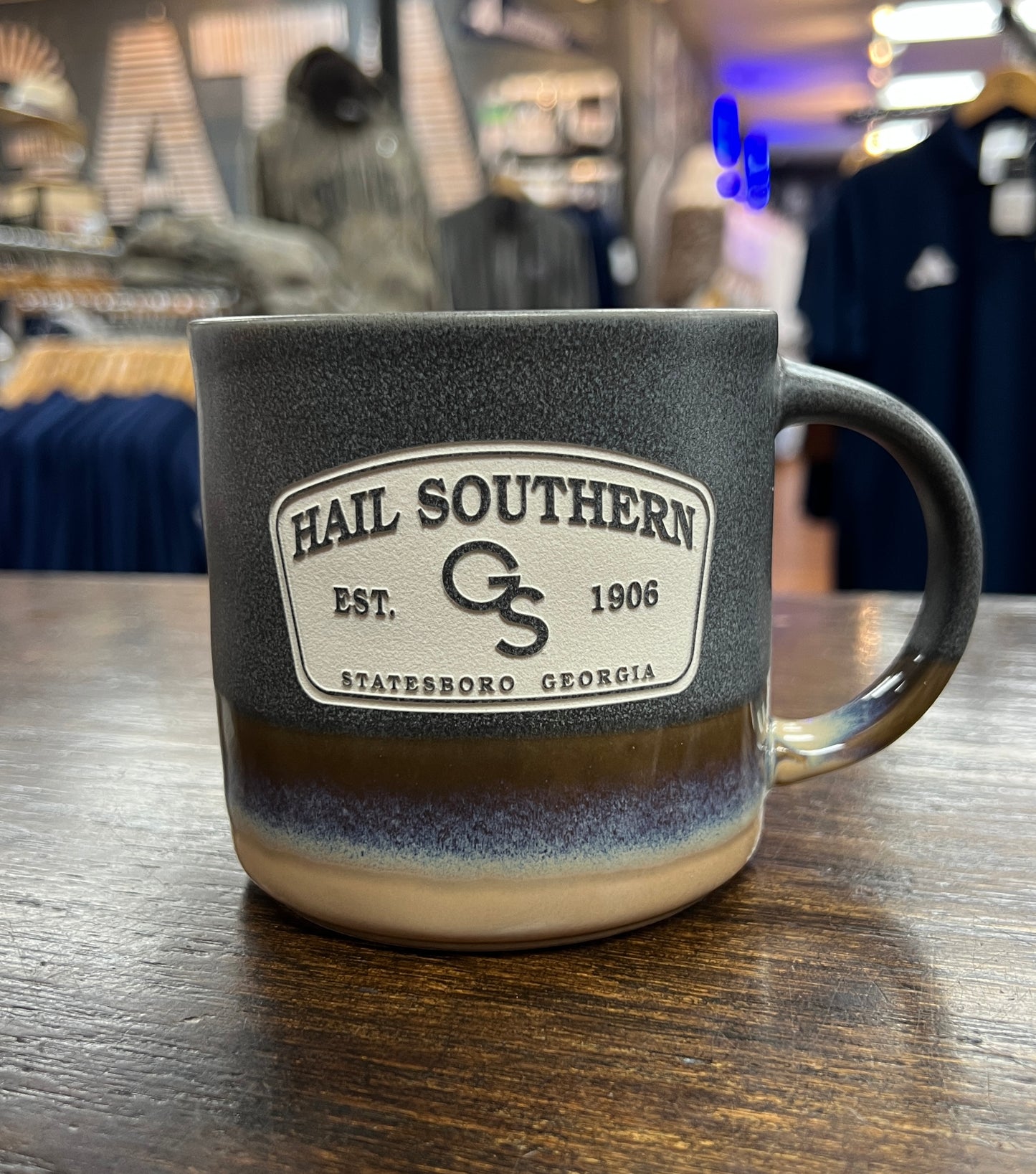 Etched Charcoal Mountain Mug