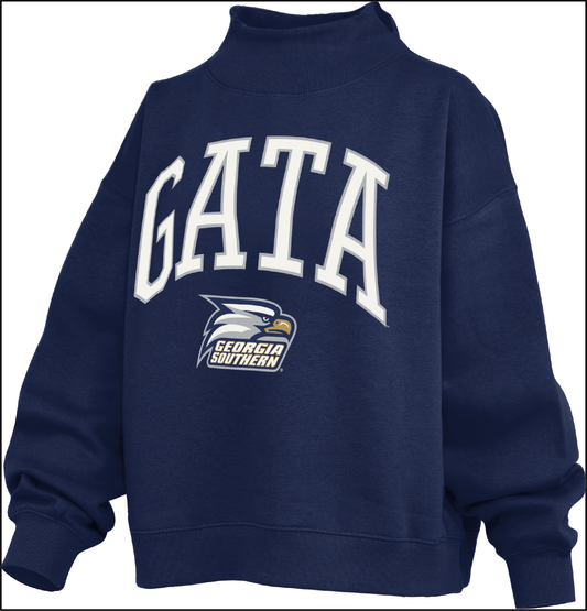 Pressbox - Mock Turtleneck - Navy GATA