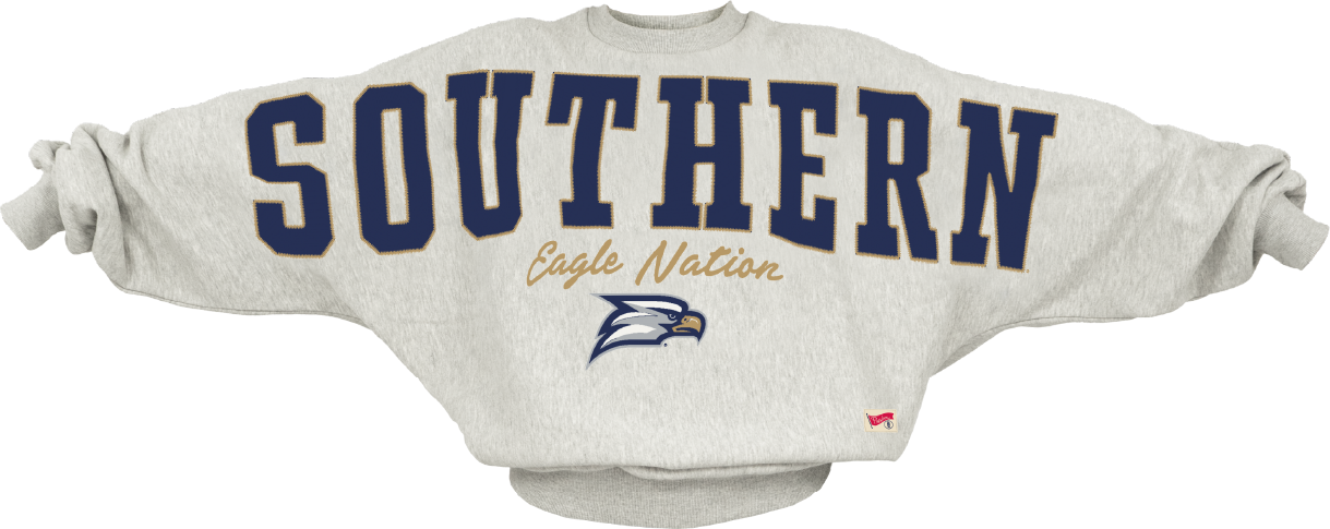Pressbox BMOC (Big Man On Campus) - One Size Oversize Applique Sweatshirt - Ash
