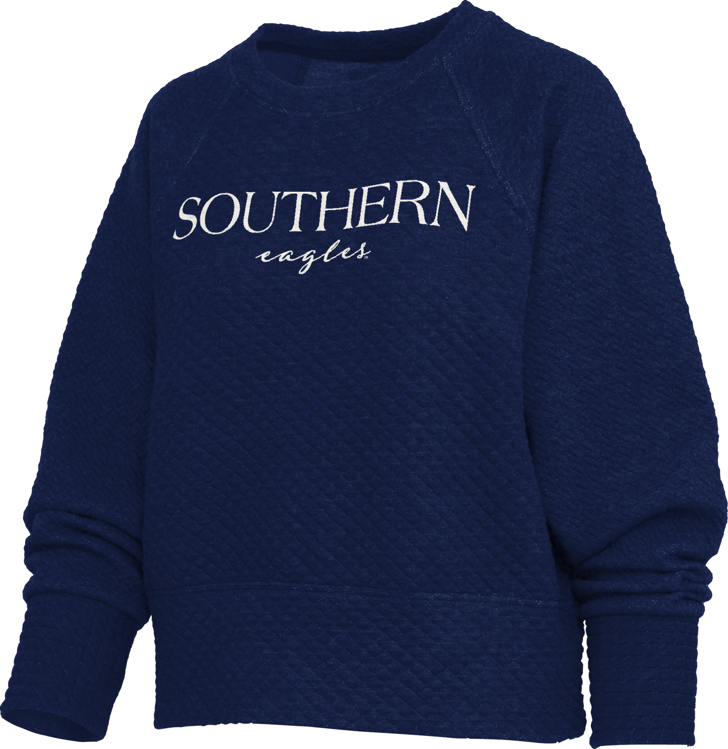 Pressbox - Champagne Quilted Crew Embroidered - Navy