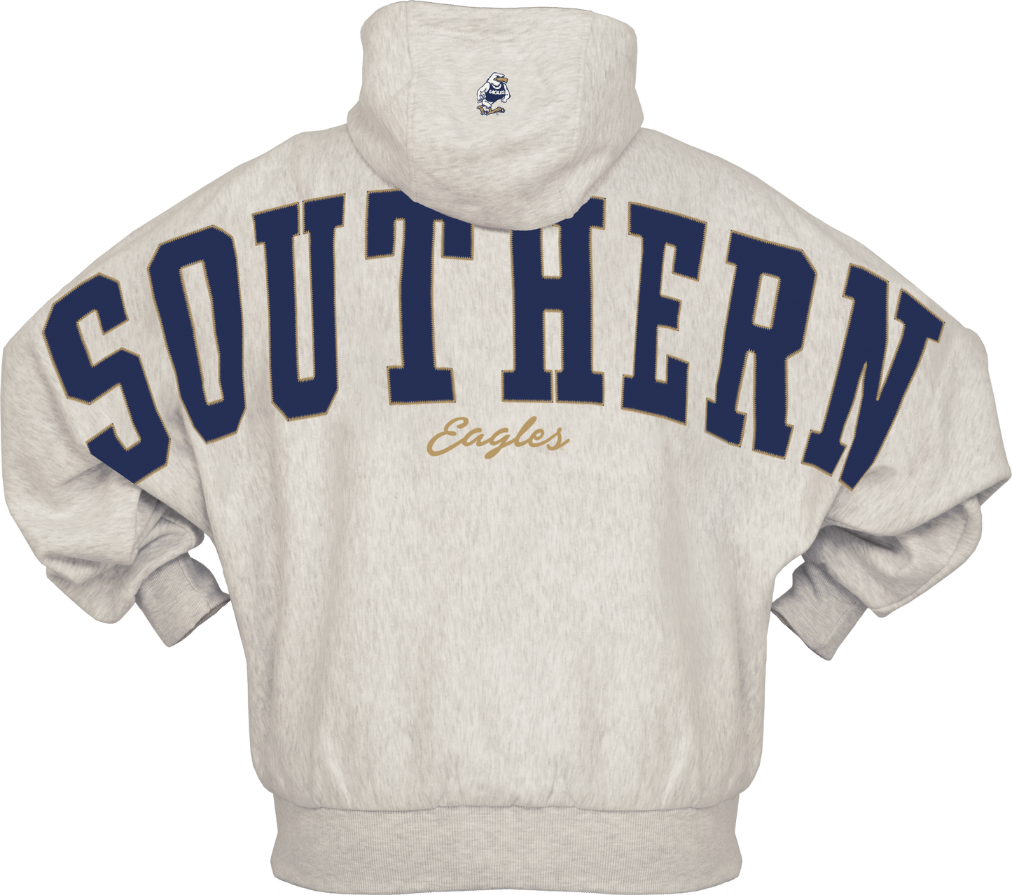 Pressbox BMOC (Big Man On Campus) Hoodie - One Size Oversize Applique Sweatshirt - Ash