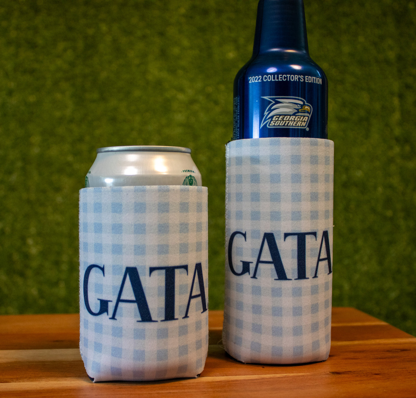 NEOPRENE SLIM CAN KOOZIE - GATA Gingham