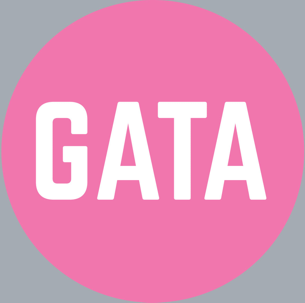 PINK GATA Button Pin - Pink Background