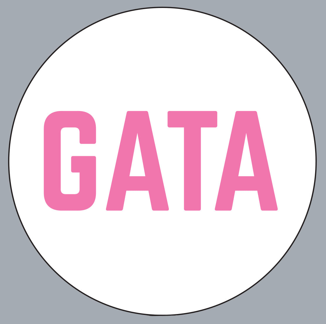 PINK GATA Button Pin - White Background