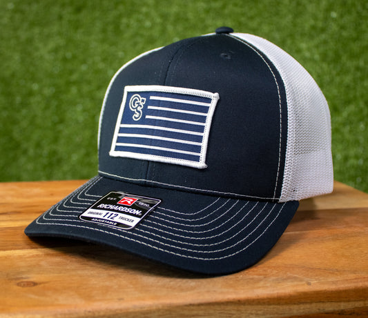Richardson 112 - GS Golf Flag Patch - NAVY/White Mesh