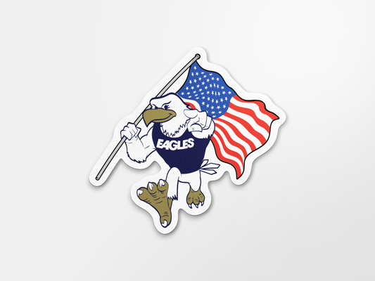 Salute To Service Strutting Eagle Flag - Sticker Decal