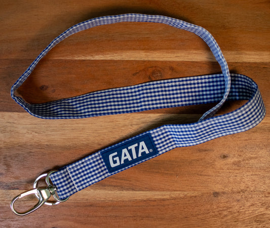 Gingham Lanyard  - GATA Rubber Label
