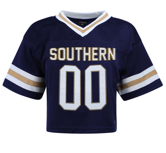 HYPE AND VICE - Women's CROPPED FOOTBALL JERSEY - NAVY