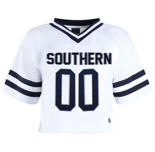 HYPE AND VICE - Women's CROPPED FOOTBALL JERSEY - WHITE