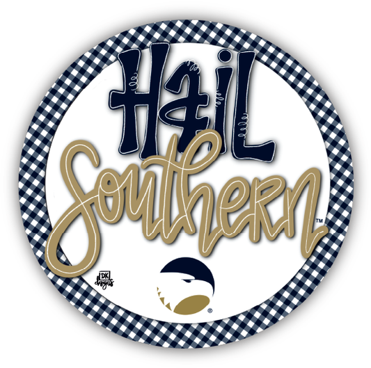 DK Designs Hail Southern Gingham Button Pin