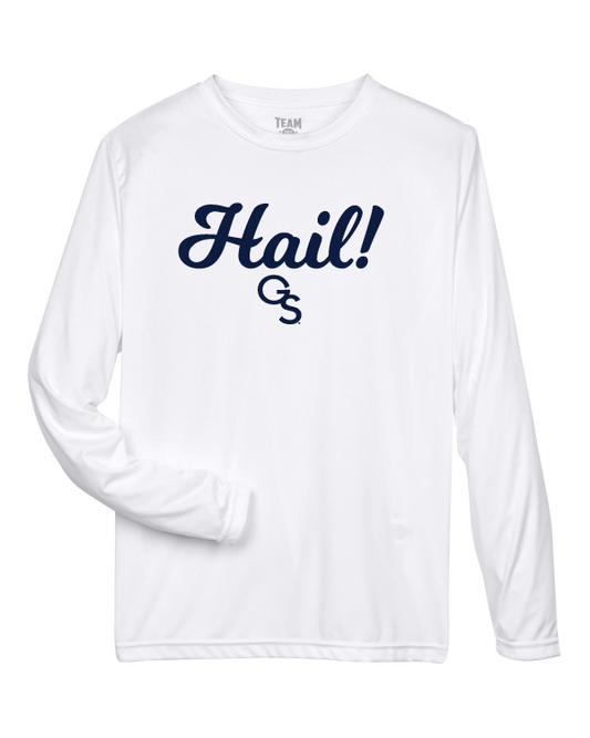**SALE** HAIL! GS Long Sleeve Performance Tee - White