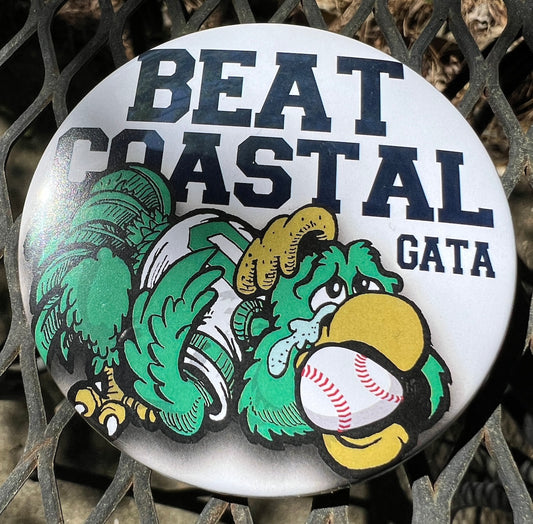 Beat Coastal BASEBALL Button Pin