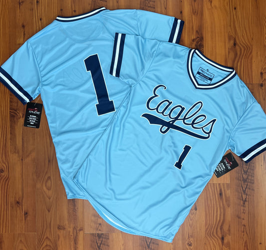 PROSPHERE - Eagles Script Baby Blue BASEBALL Jersey - #1