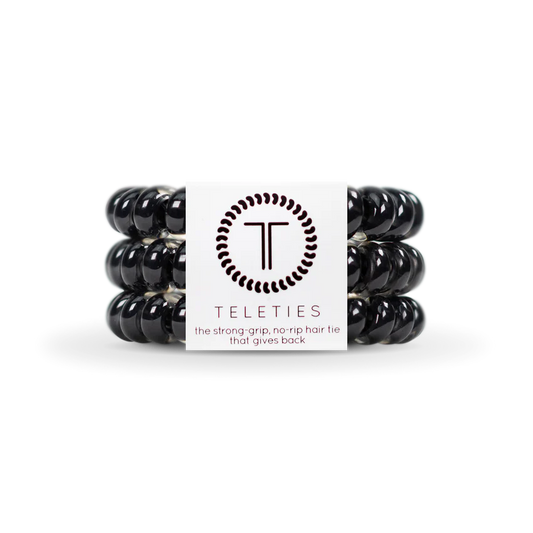 TELETIES - Small Hair Ties (3 pack) - Jet Black
