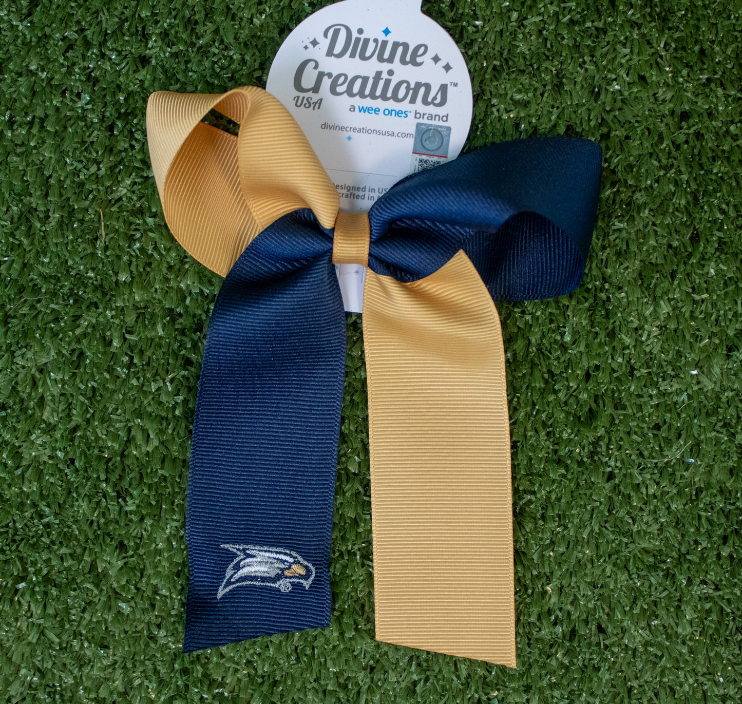 King Two-Tone Grosgrain With Tails Bow by Wee Ones