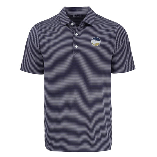 CUTTER & BUCK - Fine Line Stripe Four-Way Stretch Mens Polo Academic Logo