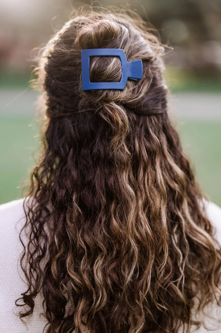 TELETIES - Small Flat Square Hair Clip - Midnight Rain