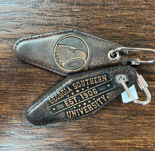 Leather Motel Key Chain - Dark Brown