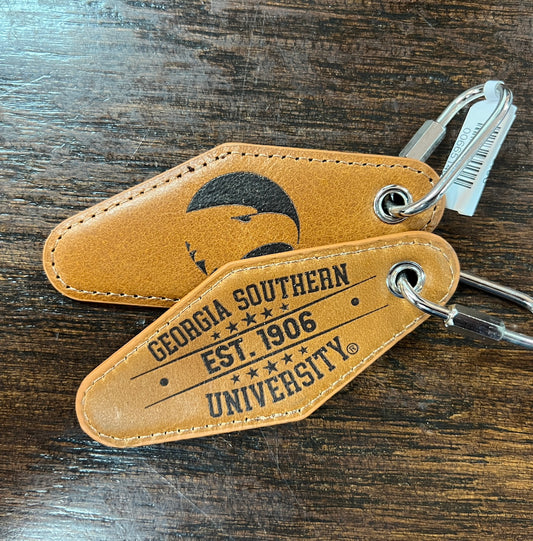 Leather Motel Key Chain - Tan