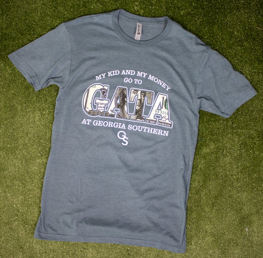 MY KID AND MY MONEY - Next Level Heather indigo Tee