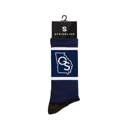 Strideline Crew Sock - Interlocking GS State Outline