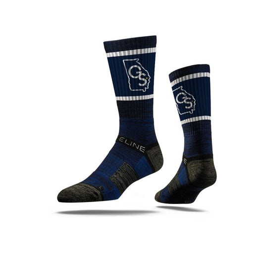 Strideline Crew Sock - Interlocking GS State Outline