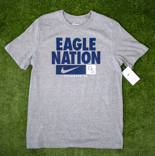 NIKE - EAGLE NATION Core Cotton Tee - HEATHER GREY