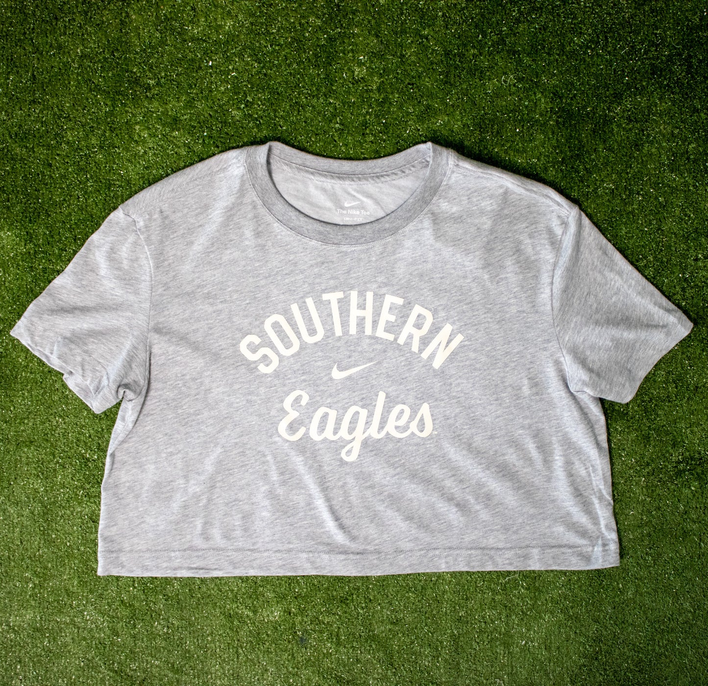 NIKE Ladies Dri-Fit Cotton Crop Tee - Heather Grey