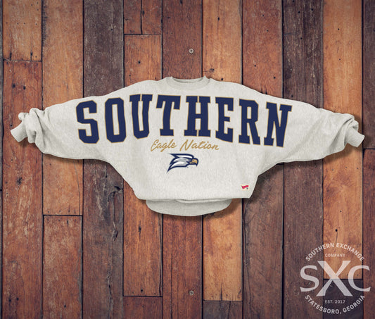 Pressbox BMOC (Big Man On Campus) - One Size Oversize Applique Sweatshirt